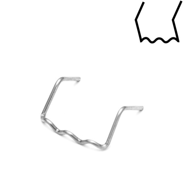 PU8L - sada 100 ks sponiek v tvare zahnutého U z nerezovej ocele, Ø 0,8 mm (3)