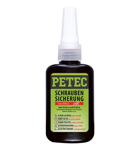 PETEC 92050 Prípravok pre zaistenie skrutiek - vysoká pevnosť 50 g (1)