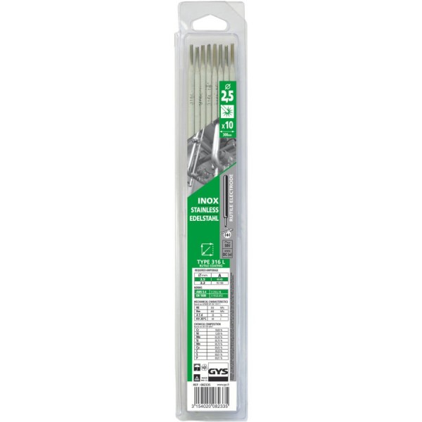 Obaľované zváracie elektródy na nerezovej oceli / INOX (316L) - 2,5 mm