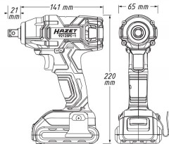Rázový uťahovák akumulátorový HAZET 9212 SPC-1 (3)
