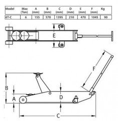 Pojazdný dielenský zdvihák Compac 6T-C (3)