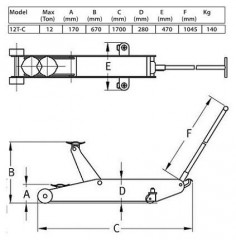 Pojazdný dielenský zdvihák Compac 12T-C (3)