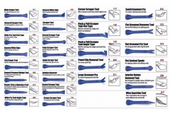 Prípravky pre demontáž príchytiek čalúnenia a škrabky VT01727 (6)