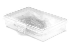 PU8L - sada 100 ks sponiek v tvare zahnutého U z nerezovej ocele, Ø 0,8 mm (2)