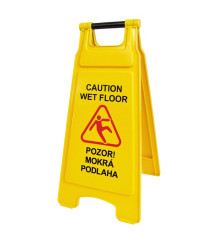 Výstražná ceduľa / plastový stojan Pozor mokrá podlaha WS-2