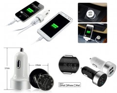 Nabíjačka do auta HC-C27 2×USB, biela
